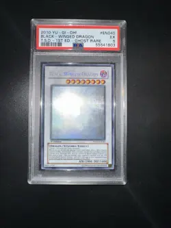 YU GI OH PSA 5 BLACK-WINGED DRAGON TSHD-EN040 1st GHOST RARE ENGLISH 2010 - Image 2