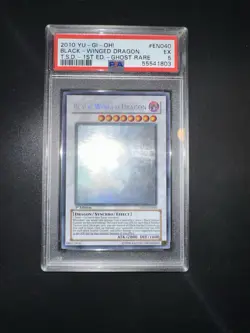 YU GI OH PSA 5 BLACK-WINGED DRAGON TSHD-EN040 1st GHOST RARE ENGLISH 2010 - Image 3