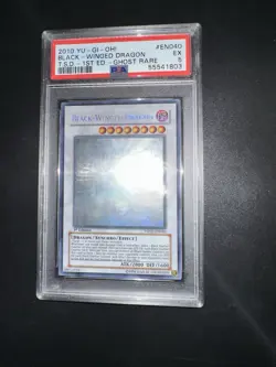 YU GI OH PSA 5 BLACK-WINGED DRAGON TSHD-EN040 1st GHOST RARE ENGLISH 2010 - Image 4