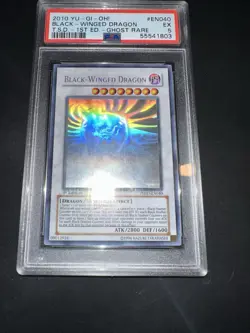 YU GI OH PSA 5 BLACK-WINGED DRAGON TSHD-EN040 1st GHOST RARE ENGLISH 2010 - Image 5