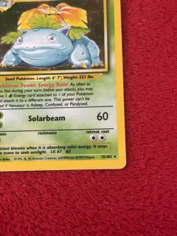 Venusaur “BIG 3” .015/102 Base Set Holo Wotc Pokemon Card Vintage Played - Image 4