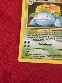 Venusaur “BIG 3” .015/102 Base Set Holo Wotc Pokemon Card Vintage Played - Image 5
