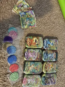 Pokemon TCG Prismatic Evolutions Mini Tins Empty, Coins And Art Card 2025 - Image 1