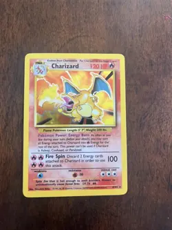 Pokemon TCG Charizard 4/102 Base Set Unlimited Holo Rare Card - Image 1