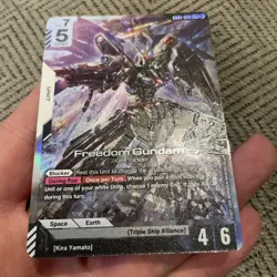 Gundam Card Game GD01 Newtype Rising GD01-065 LR Freedom Gundam In Hand - Image 2