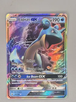 Pokemon TCG Lapras GX 35/149 Card Sun and Moon Set Holo Rare Mint - Image 1