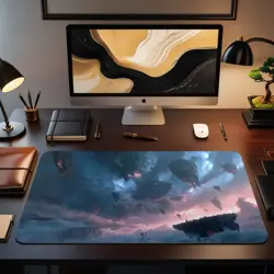 Shattered Floating Islands MTG Playmat - Glowing Fantasy Sky Game Mat - Image 2