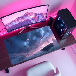 Shattered Floating Islands MTG Playmat - Glowing Fantasy Sky Game Mat - Image 4