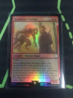 MTG Magic The Gathering Mysterious Stranger Foil PIP Rare Red Fallout Commander - Image 1