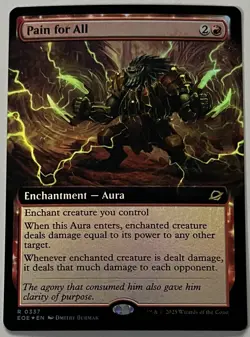 MTG Edge of Eternities Pain for All Enchantment - Aura RARE FOIL #0337 - Image 1