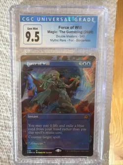 Force Of Will Double Masters Borderless Foil Cgc 9.5 Blue Label Mtg 10 Gem Mint - Image 1