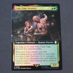 Cait, Cage Brawler (Extended Art) FOIL 409 MTG Fallout (PIP) Rare NM - Image 1