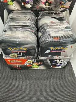 Pokemon TCG Black Bolt White Flare Mini Tin Display Box Unova Sealed x8 - Image 2
