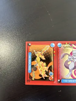 Pokemon TCG Gold Foil Mewtwo / Moltres Pokedex Super Sticker EF #146 / #150 Peru - Image 2