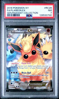2016 POKEMON XY GENERATIONS RADIANT COLL #RC28 FULL ART/FLAREON EX PSA 7 - Image 3