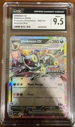 CGC 9.5 MINT+ Pokemon Umbreon ex 060/131 Prismatic Evolutions Double Rare psa - Image 1