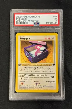 2000 Pokemon Rocket Porygon German 1st Ed #48 - PSA 7 - Vintage - Image 1