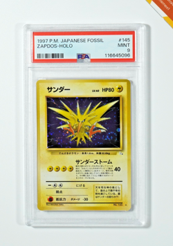 Pokemon PSA 9 Zapdos #145 Holo Fossil 1997 Japanese - Image 1