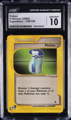 2002 POKEMON EXPEDITION #156 POTION CGC 10 GEM MINT - Image 1