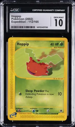 2002 POKEMON EXPEDITION #112 HOPPIP CGC 10 GEM MINT - Image 1