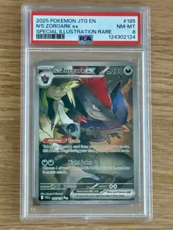 🦊 2025 Pokemon N’s Zoroark EX #185 Journey Together - PSA 8 NM-MT - Image 1