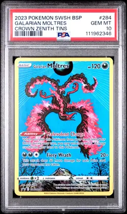 2023 POKEMON SWSH BLACK STAR PROMO CROWN ZENITH TINS GALARIAN MOLTRES PSA 10 - Image 1