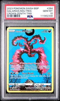 2023 POKEMON SWSH BLACK STAR PROMO CROWN ZENITH TINS GALARIAN MOLTRES PSA 10 - Image 1