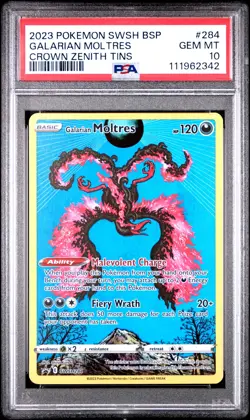 2023 POKEMON SWSH BLACK STAR PROMO CROWN ZENITH TINS GALARIAN MOLTRES PSA 10 - Image 1