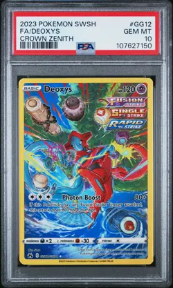2023 POKEMON SWORD & SHIELD CROWN ZENITH #GG12 FULL ART/DEOXYS PSA 10 - Image 1