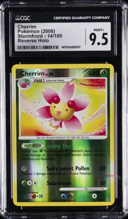 2008 POKEMON DIAMOND & PEARL STORMFRONT #14 CHERRIM-REVERSE FOIL CGC 9.5 - Image 1
