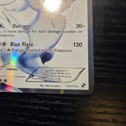 Reshiram 113/114 Full Art Ultra Rare Pokemon Black And White NM English - Image 3