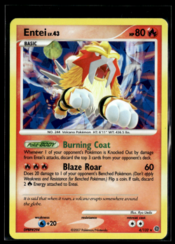 Entei 4/132 Secret Wonders Cracked Ice Holo Rare Pokemon Card LP-MP/CF - Image 1