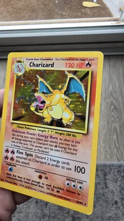 Pokemon TCG Charizard Base Set Holo Unlimited Rare Card 4/102 Great Condition - Image 1