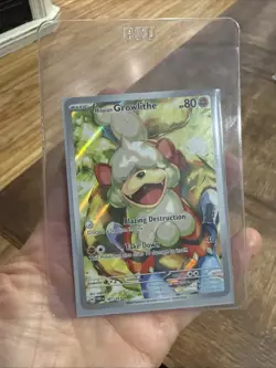 Pokemon TCG Hisuian Growlithe Twilight Masquerade Full Art Holo Card 181/167 - Image 3