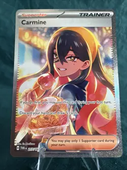Pokemon Twilight Masquerade Holo Card Carmine, 217/167SV06, Near Mint Condition - Image 1