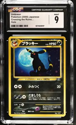 CGC 9 MINT Umbreon 2000 Neo Japanese Crossing the Ruins... 197 Holo Pokemon Card - Image 1