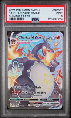 PSA 9 - Pokemon Card - Shining Fates SV107/SV122 - CHARIZARD VMAX (shiny) MINT - Image 1