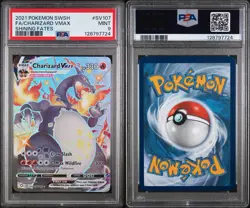 PSA 9 - Pokemon Card - Shining Fates SV107/SV122 - CHARIZARD VMAX (shiny) MINT - Image 3