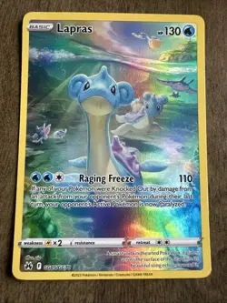 Pokemon TCG Lapras Crown Zenith: Galarian Gallery Ultra Rare Card GG05/GG70 Full - Image 1