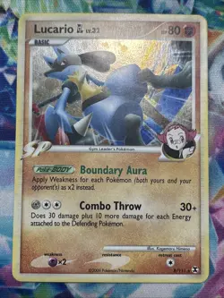 Pokemon TCG Lucario Rising Rivals Holo Rare Card 8/111 LP - Image 1