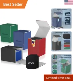 Elegant Waterproof Commander Deck Box - 4-Pack for Ultimate Card Organization - Image 1