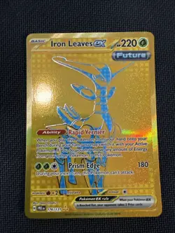 Iron Leaves Ex 176/131 Gold Secret Rare Prismatic Evolutions Pokemon TCG NM - Image 1