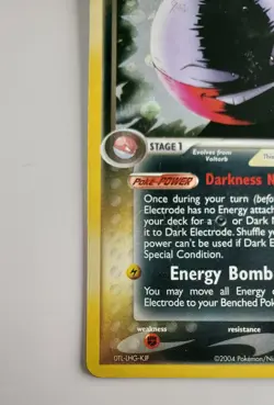 HP - Pokemon Stamped Reverse Holo Dark Electrode 4/109 - Team Rocket Returns - Image 4