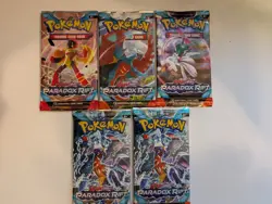 Pokemon TCG Scarlet and Violet Paradox Rift Booster Pack Lot Of 5 820650853258 - Image 1