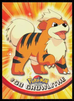 1999 Topps Pokemon TV Animation Series 1 Growlithe Green Logo #58 - Image 1