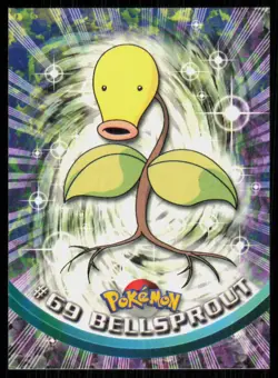 1999 Topps Pokemon TV Animation Series 1 Bellsprout Green Logo #69 - Image 1
