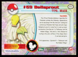 1999 Topps Pokemon TV Animation Series 1 Bellsprout Green Logo #69 - Image 2