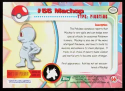 1999 Topps Pokemon TV Animation Series 1 Machop Green Logo #66 - Image 2