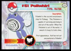 1999 Topps Pokemon TV Animation Series 1 Poliwhirl Green Logo #61 - Image 2