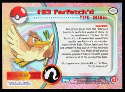 2000 Topps Pokemon TV Animation Series 2 Farfetch'd Blue Logo #83 - Image 2
